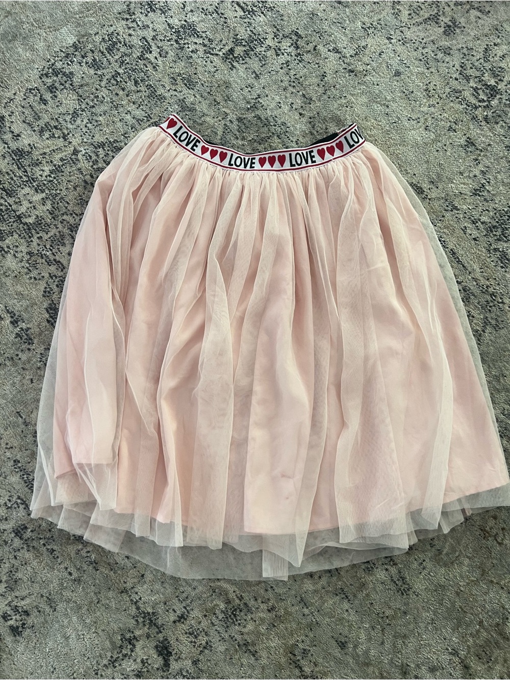 Tucker + Tate Blush Pink Tulle Skirt with 'LOVE' Heart Waistband